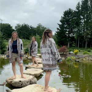 Mens small - tapestry blanket cardigan coat